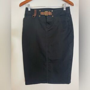 Black denim midi skirt by Ralph Lauren. Size 2 and in perfect condition.